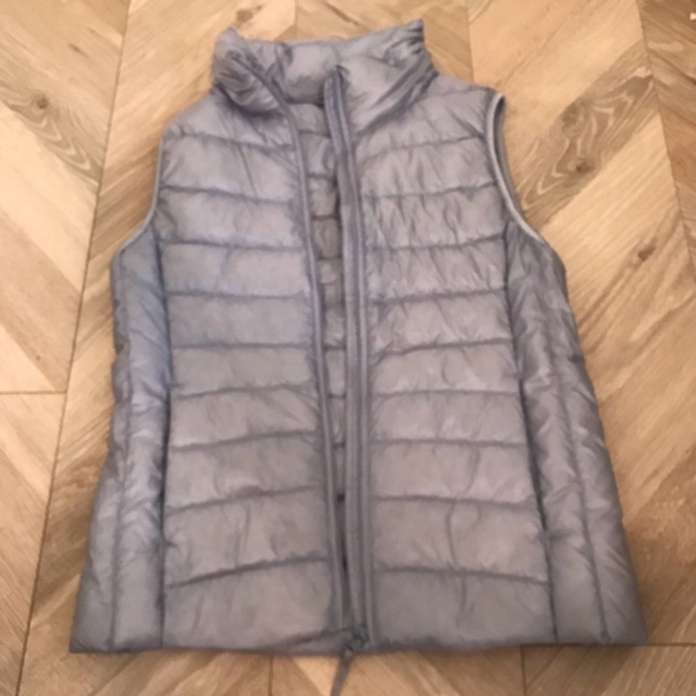 Uniqlo Ice Blue Puffer Vest.